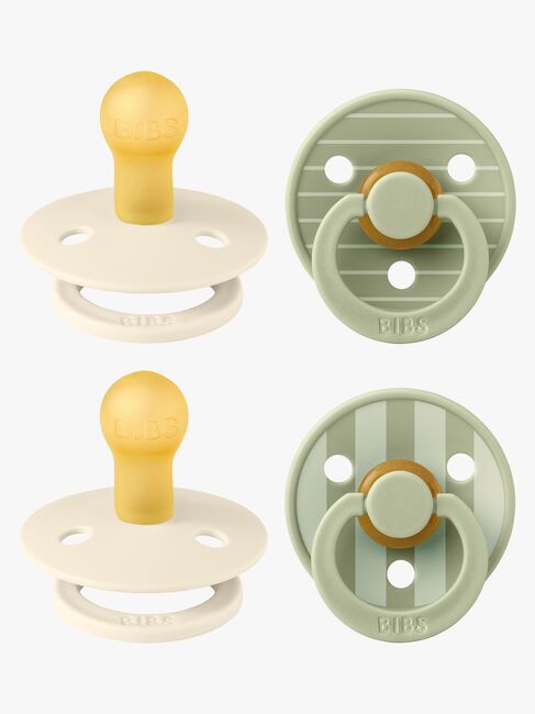 BIBS Studio Colour Napp 4-Pack Latex Stl 1, Pin Ivory Vanilla/Pin Sage