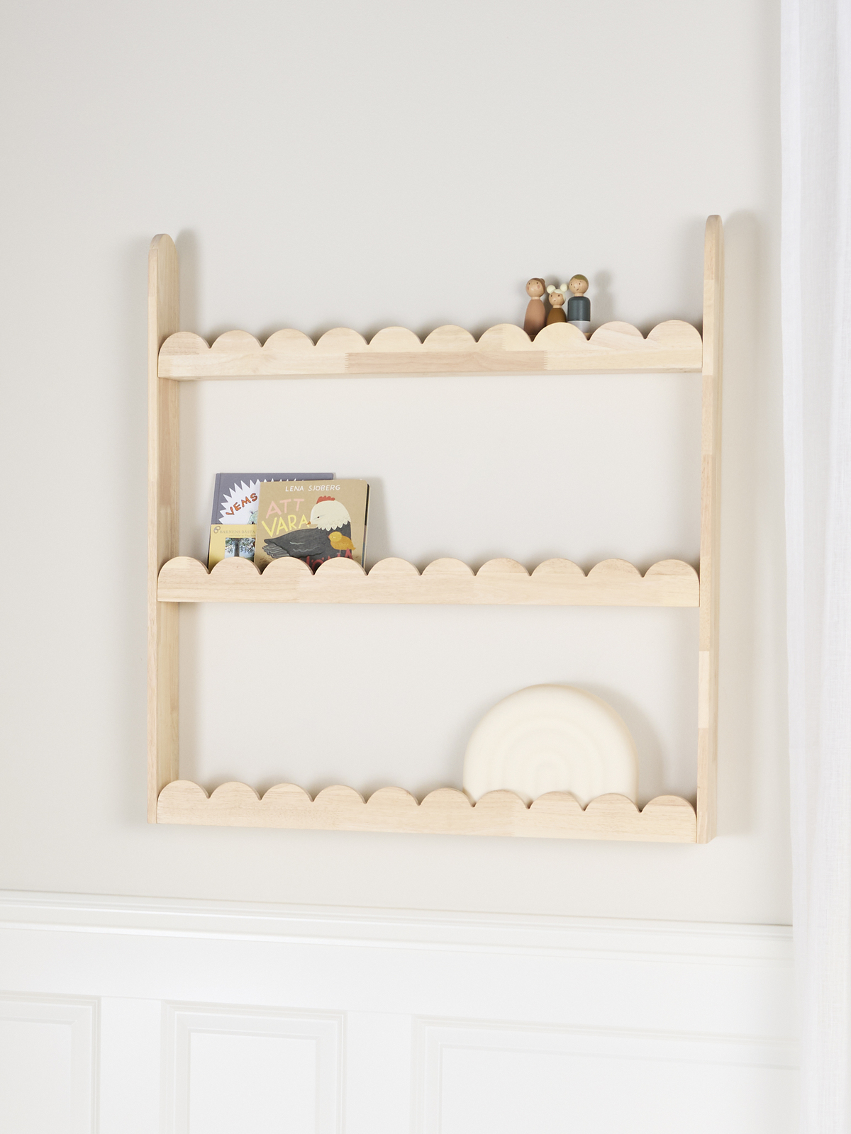 Alice & Fox Dune  Vägghängt Bokställ, Natural Wood