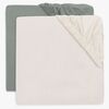 Jollein Dra-på-lakan 2-Pack 60x120, Sea Green/Ivory