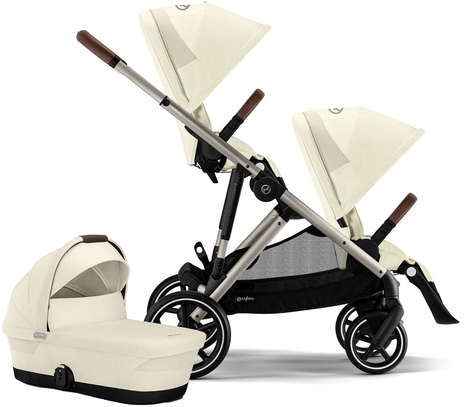 Cybex GAZELLE S Syskonvagn Seashell Beige/Taupe