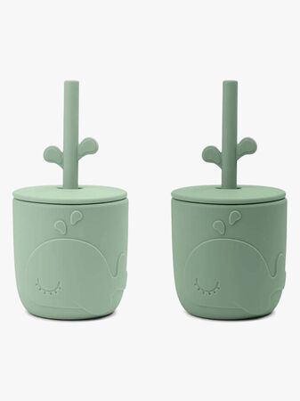 Done By Deer Wally Sugrörsmugg 2-pack, Green