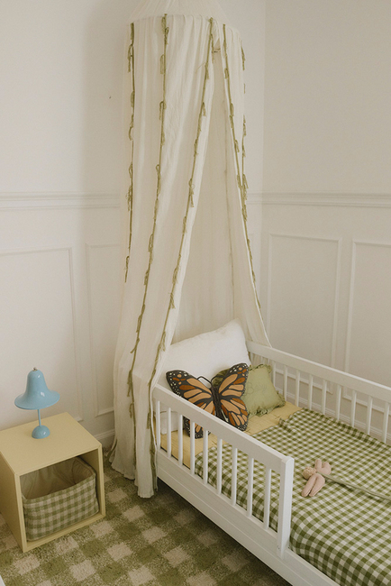Lorena Canals Tvättbar Vichy Matta 150x180 cm, Matcha