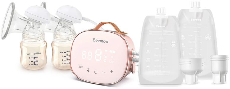 Beemoo CARE Duo Elektrisk Dubbelbröstpump inkl. Bröstmjölkspåsar 180 ml 30-pack