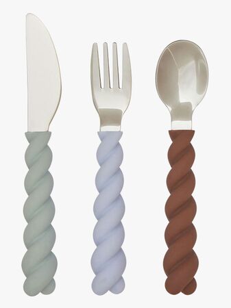 OYOY Mellow Bestick 3-pack, Pale Mint/Choko/Ice Blue