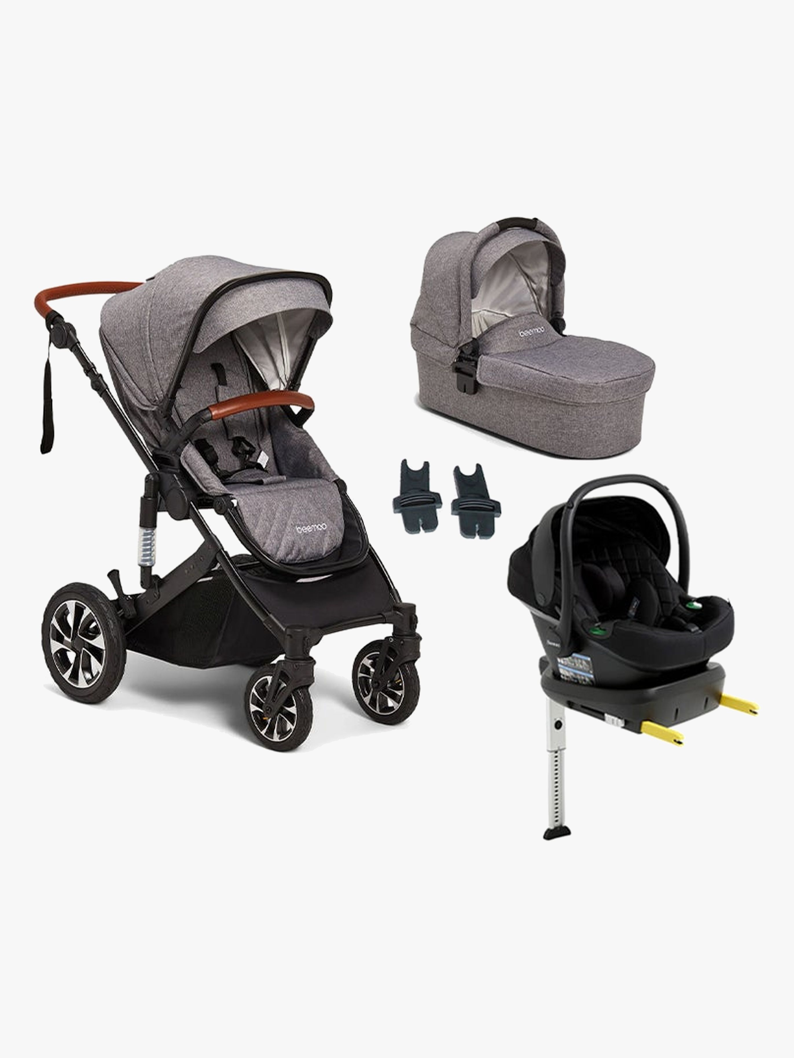 Beemoo Maxi 4 Duovagn Inkl. Beemoo Route Babyskydd &  Bas, Gray Black/Black Stone