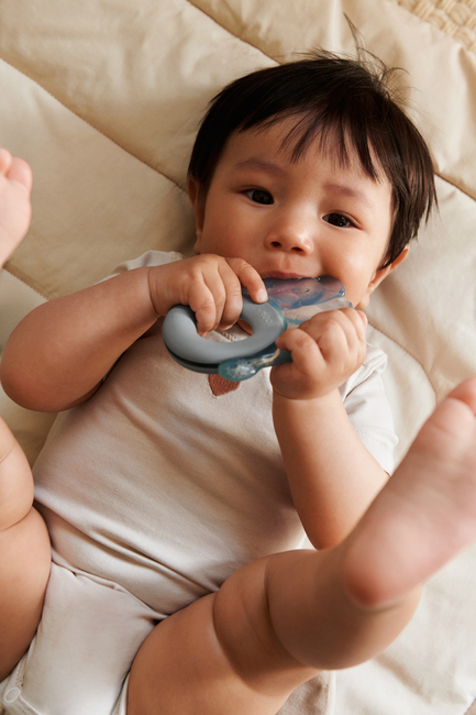 LIEWOOD Rita Elephant Bitring 2-Pack, Sandy/Dove blue