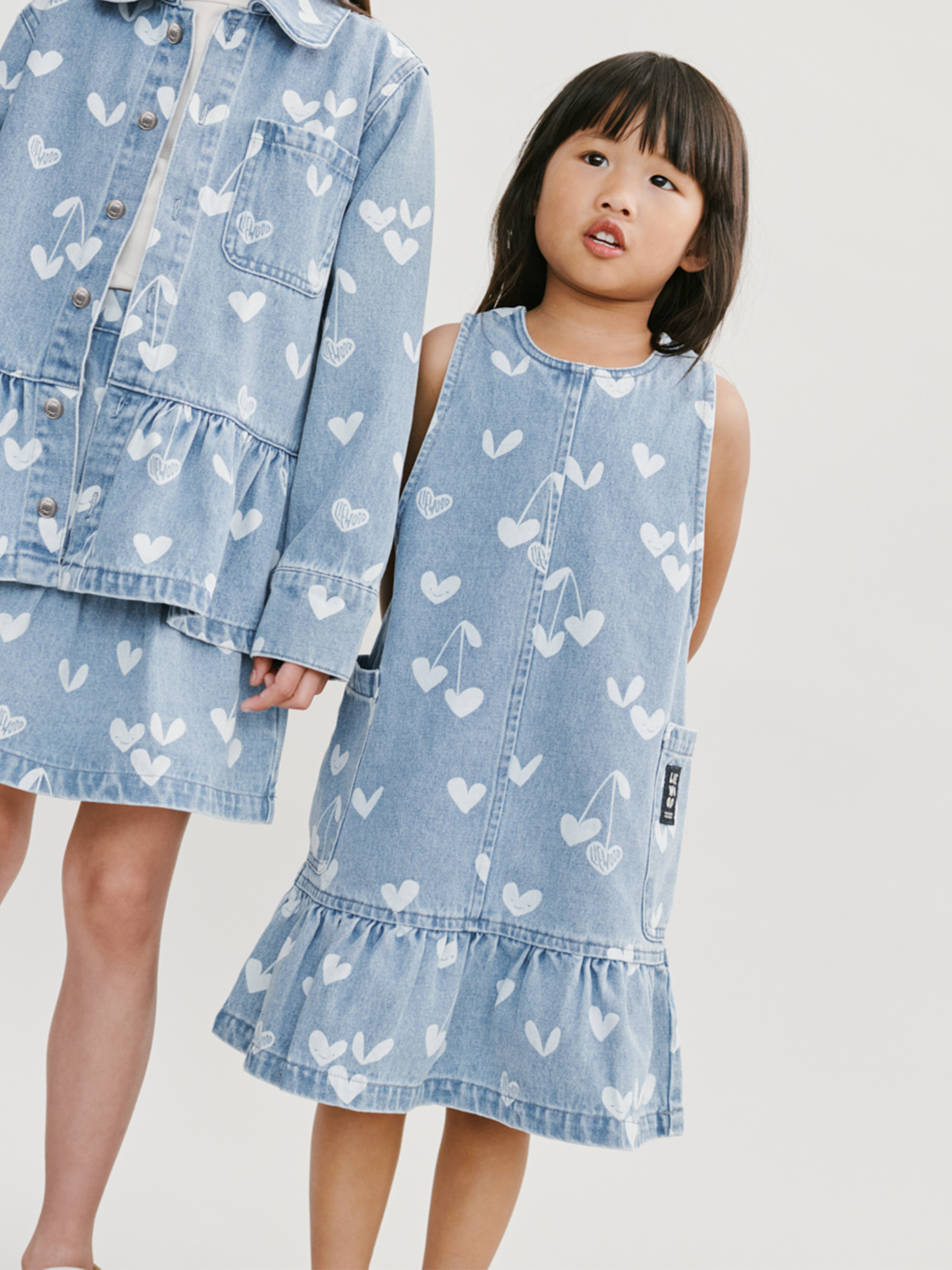 LIEWOOD Angelica Denimklänning, Sweetshearts/Light Blue Denim, 116