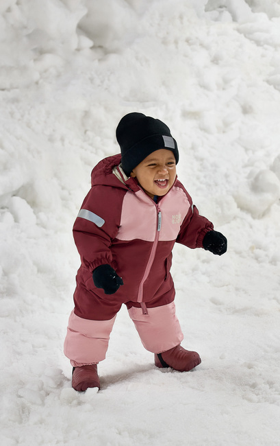 Nordbjørn Fernie Babyoverall, Silver Pink/Oxblood Red