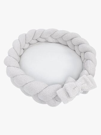MeowBaby Bearly Babynest med Flätat Skydd & Lekmatta, Offwhite