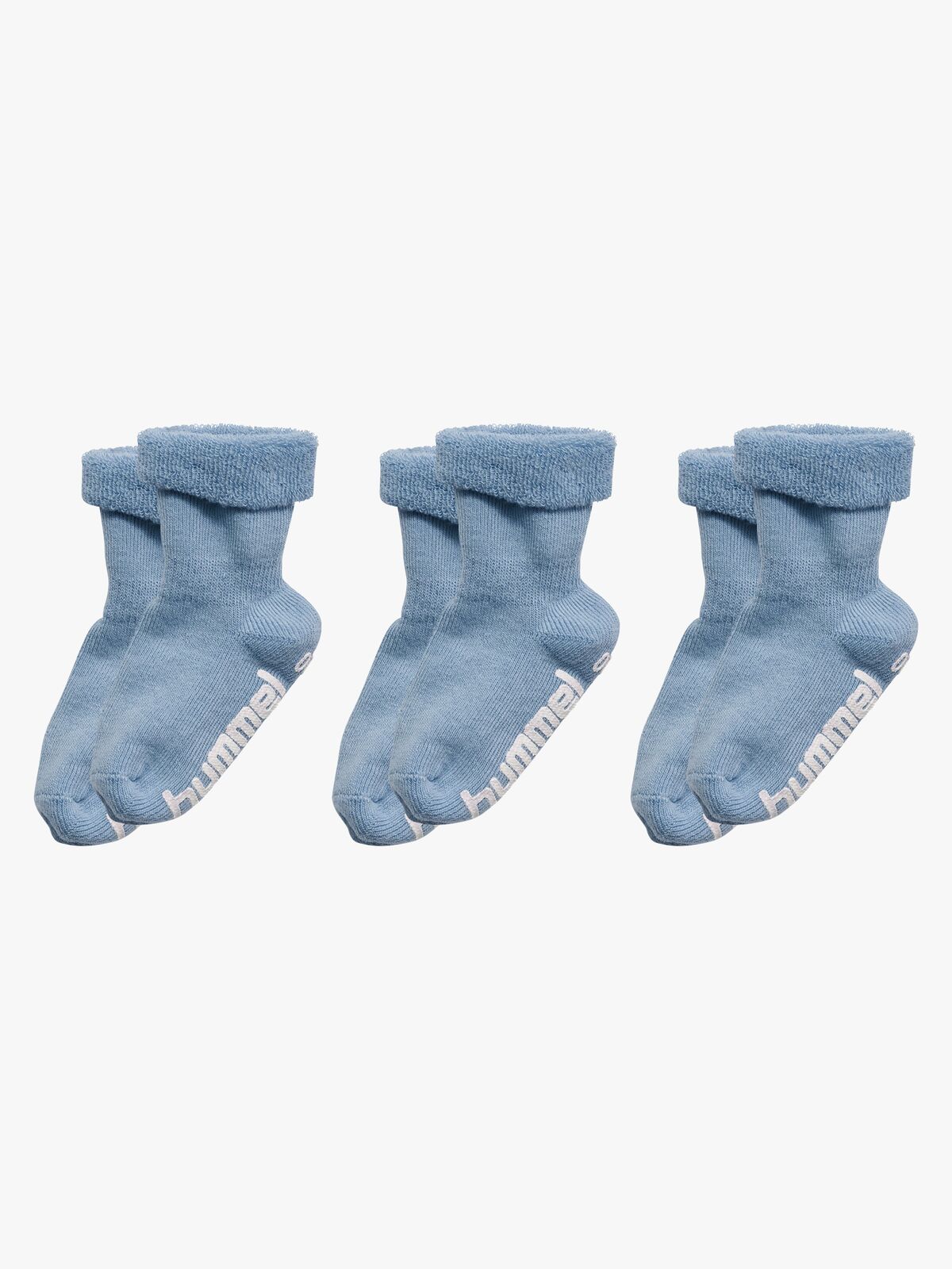 Hummel Mini Anti-Slip Strumpor 3-Pack, Faded Denim