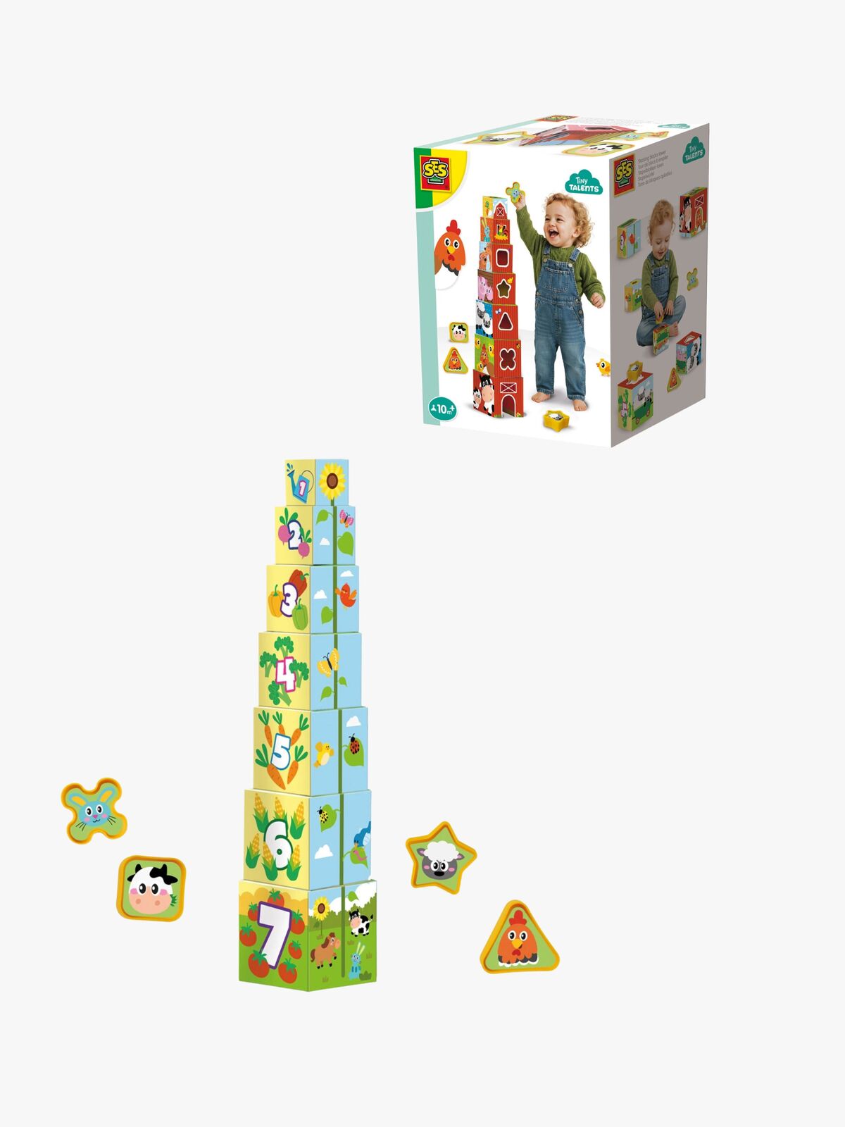 SES Creative Stapelklossar Bondgårdsdjur 2-i-1