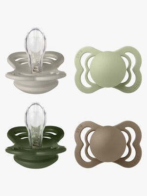BIBS Supreme Napp 4-Pack Silikon Stl 1, Sand/Sage/Huntergreen/Dark Oak