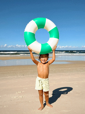 SUNNYLiFE Mini Badring, Pool Party Green Stripe