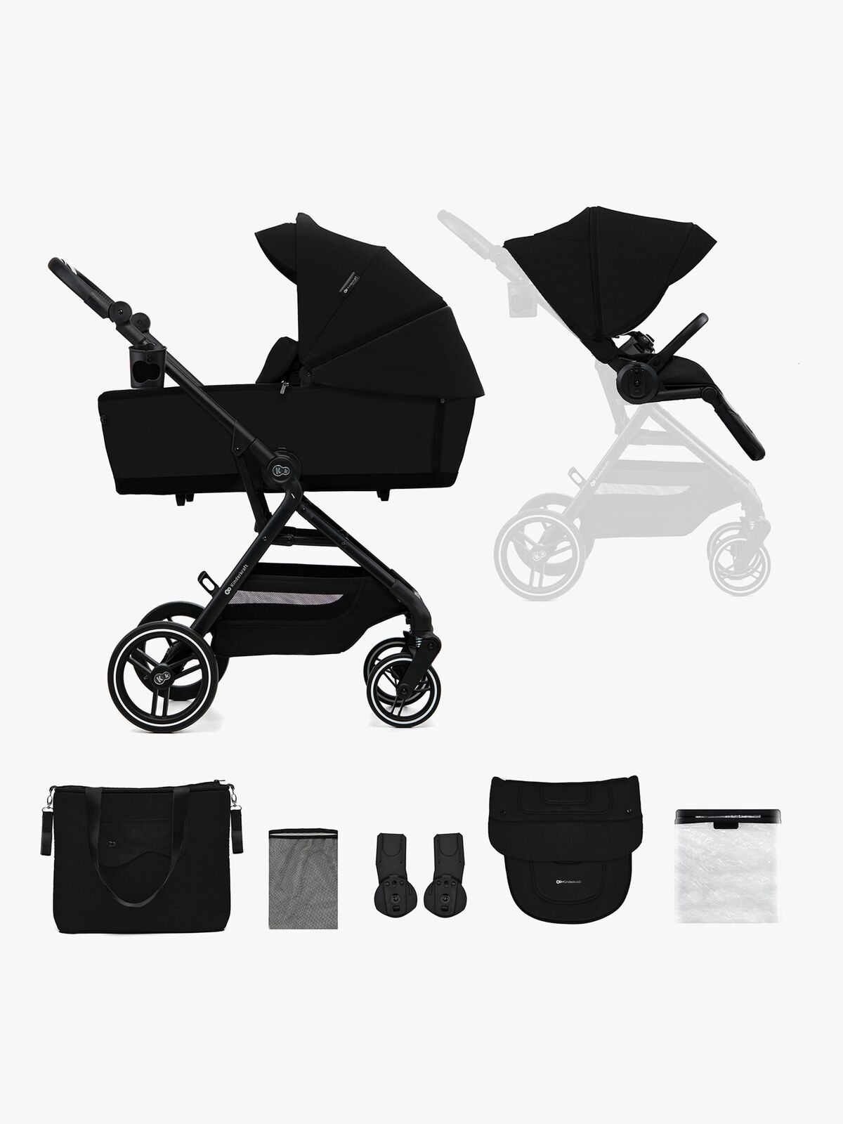 Kinderkraft YOXI 2-in-1 Duovagn, Pure Black