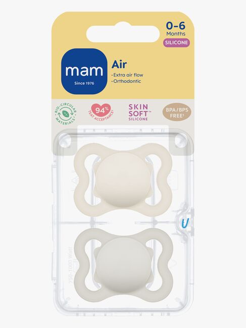MAM Air Silikon Nappar 2-Pack 0-6m, Neutral