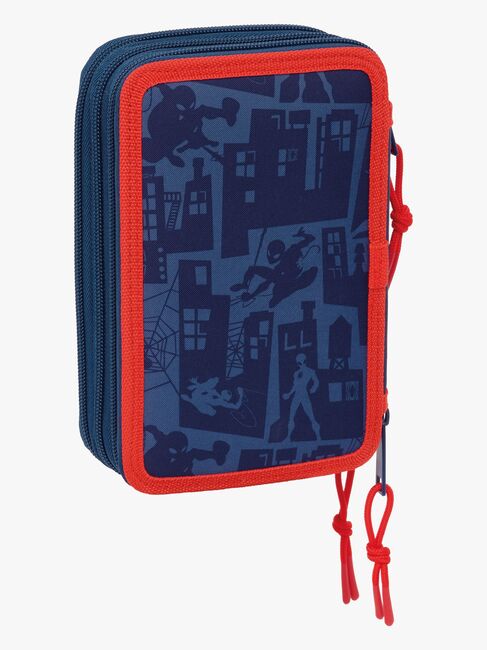 Marvel Spider-Man  Fyllt Trippelpennfodral 37 Delar, Blå