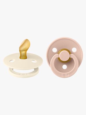 BIBS Colour Napp 2-pack Latex Stl 1 Anatomisk, Ivory/Blush