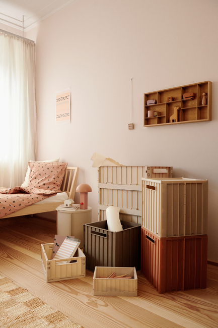 LIEWOOD Weston Förvaringslåda med Lock & Hjul, Sandy