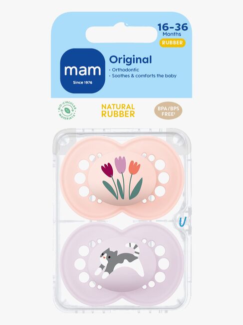 MAM Original Latex Nappar 2-Pack 16-36m, Rosa