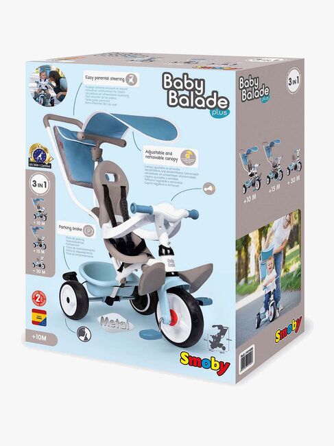 Smoby Trehjuling Baby Balade Plus, Blå