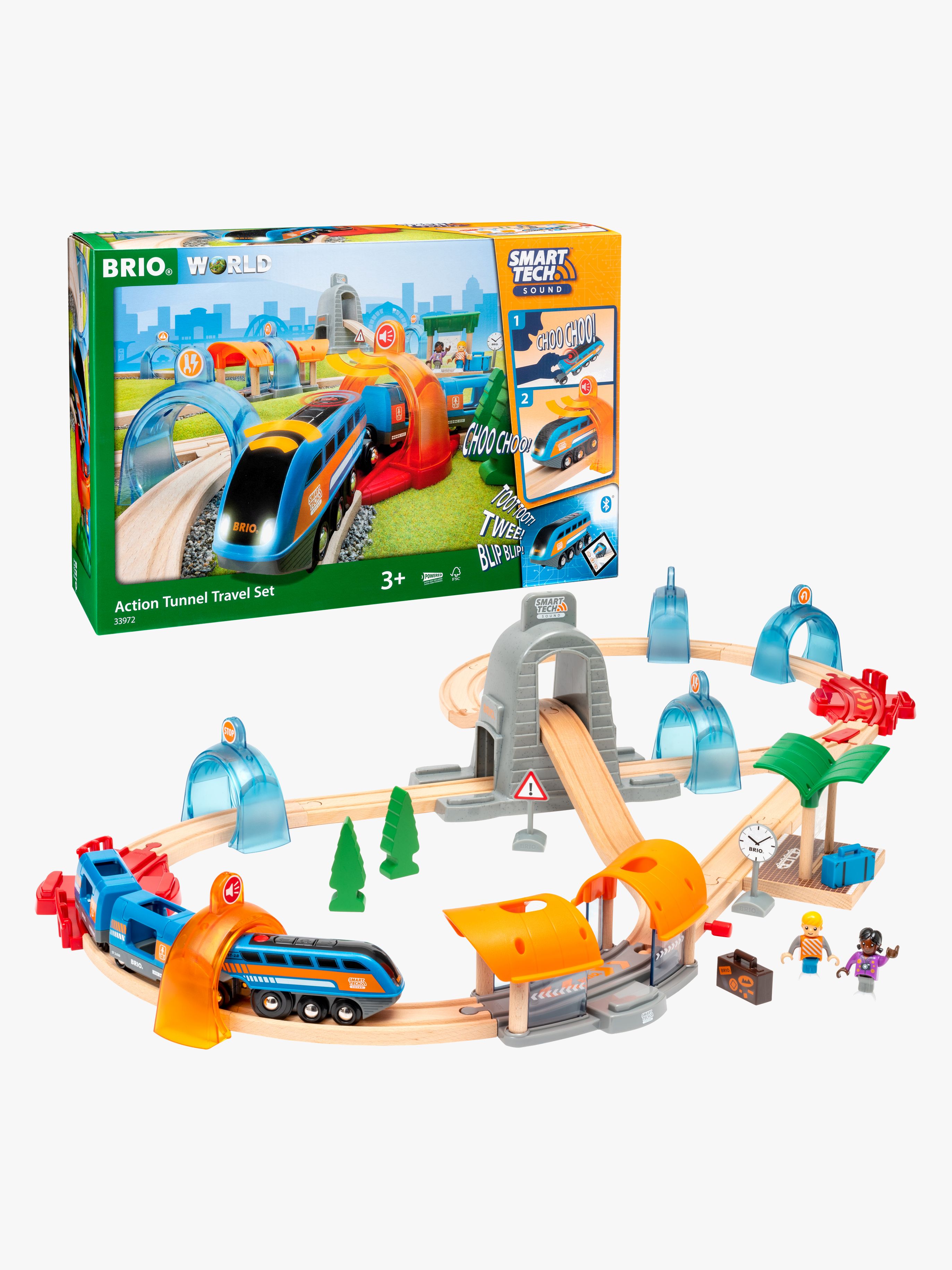 BRIO 33972 Smart Tech Tågbana 37 Delar Med Interaktiva Funktioner