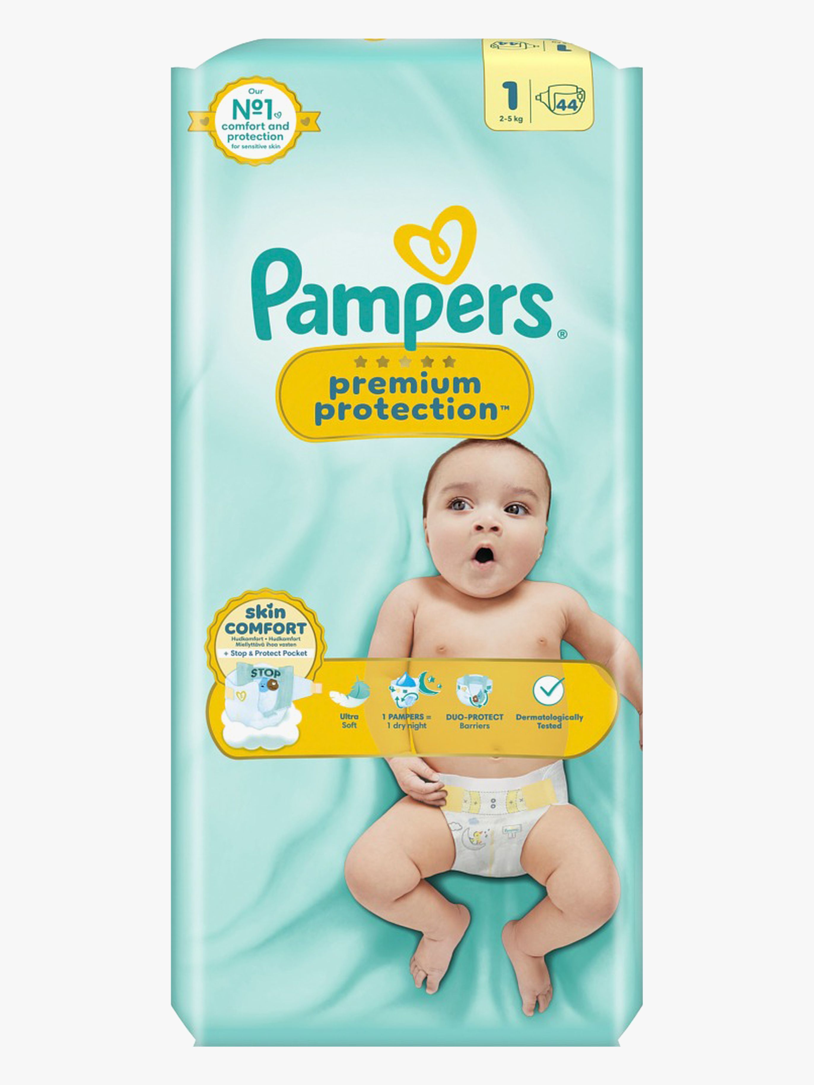Pampers New Baby Blöjor Stl 1 2-5 kg 44-Pack