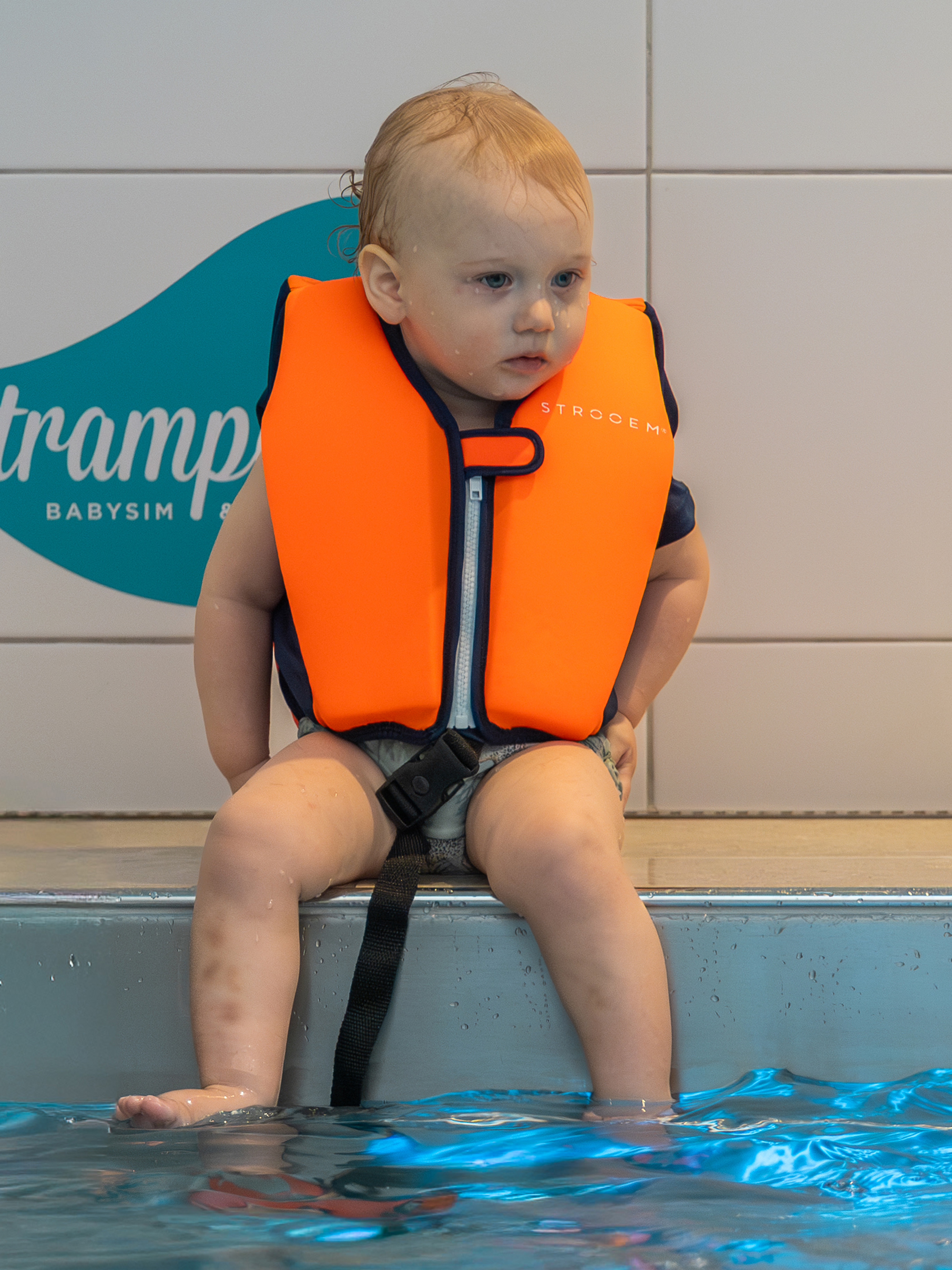 Strooem Simväst, Orange-Navy, 11-15 kg