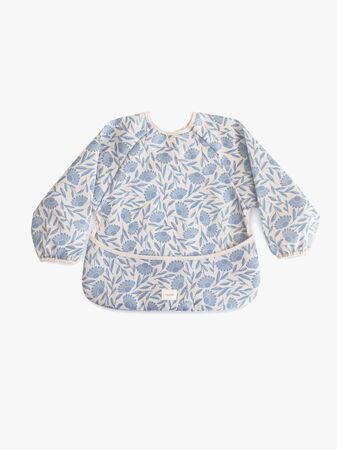 Mushie  Långärmad Haklapp, Blue Flowers