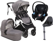 Beemoo Maxi 4 Duovagn inkl. Cybex Aton M, Grey/Silver