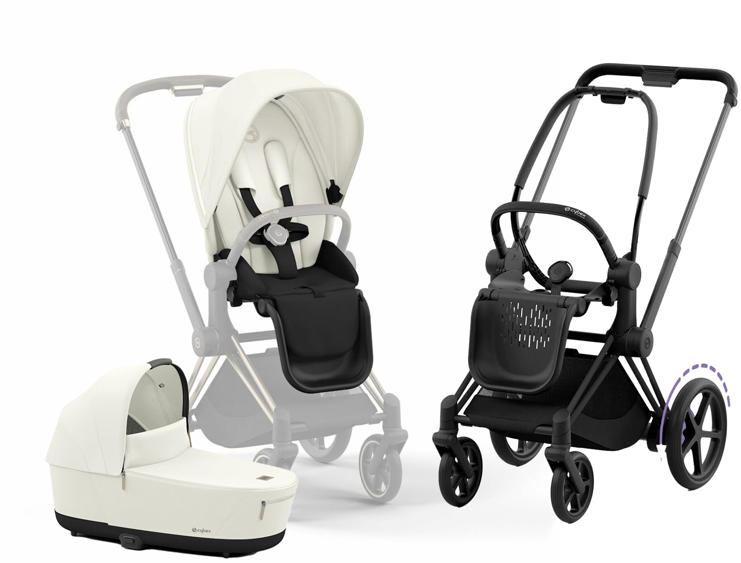Cybex e-Priam Duovagn, Off White/Matt Black
