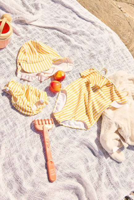 Petite Chérie Atelier Nathalie UV-Baddräkt, Yellow Stripe