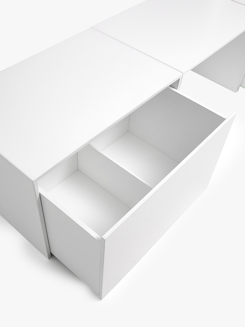 Alice & Fox POPPY skrivbord med 2 förvaringslådor, vit