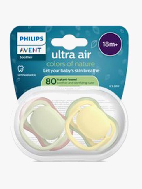 Philips Avent Ultra Air Napp 18m+ 2-Pack, Ljusgrön/Gul