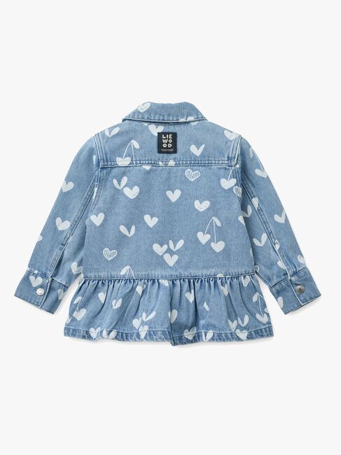 LIEWOOD Printed Denim Overshirt, Sweethearts/Light Blue Denim