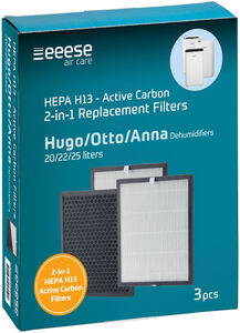 eeese HEPA & Aktivkolfilter Filter Hugo+Otto+Anna 3-Pack