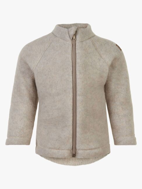 Mikk-Line Ullfleecejacka Baby, Melange Offwhite