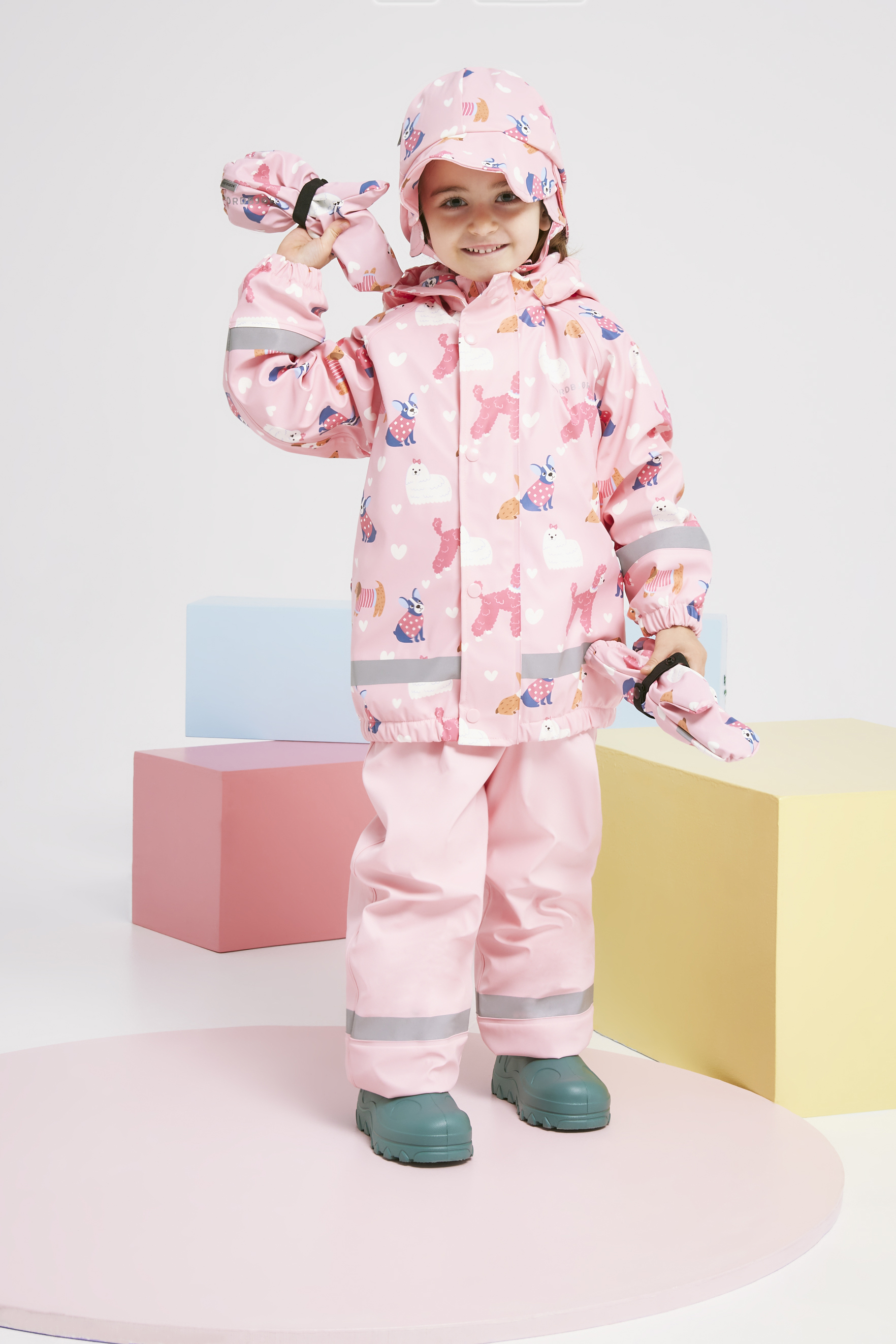 Nordbjørn Skagen Fodrat Regnställ, Puppy Love Candy Pink, 86-92