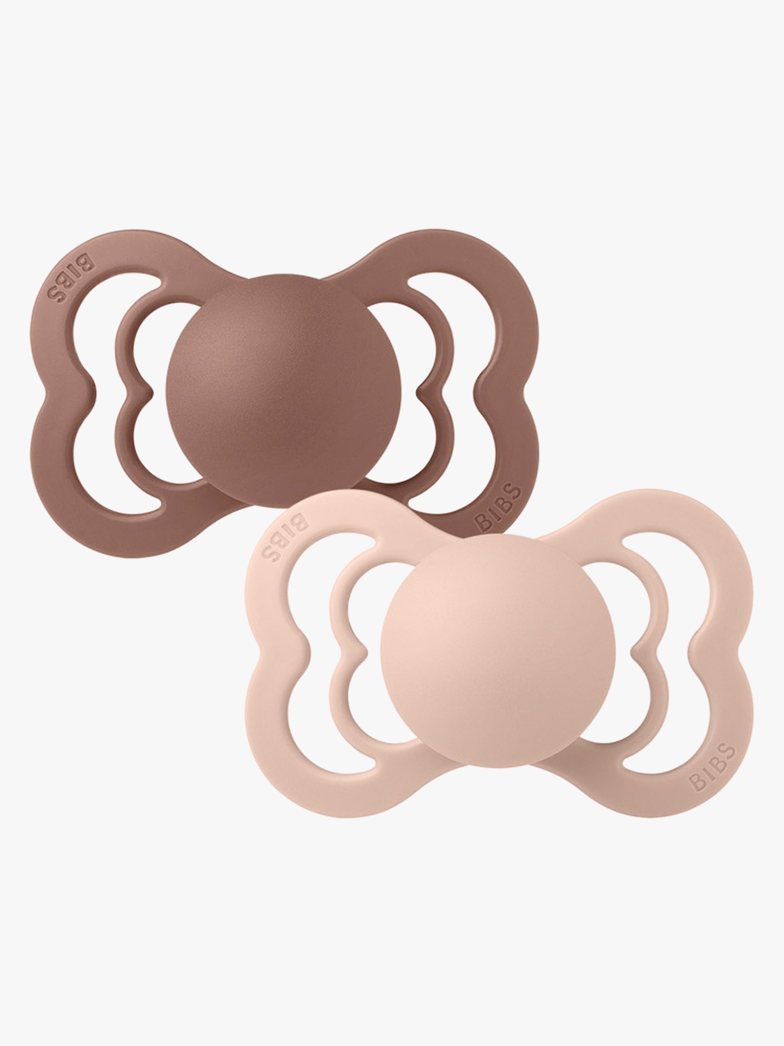 BIBS Supreme Napp 2-pack Silikon Stl 2 Symmetrisk, Woodchuck/Blush