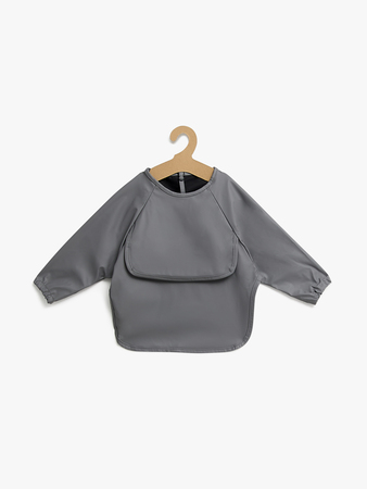Beemoo CARE Bib  Långärmad Haklapp, Dark Grey
