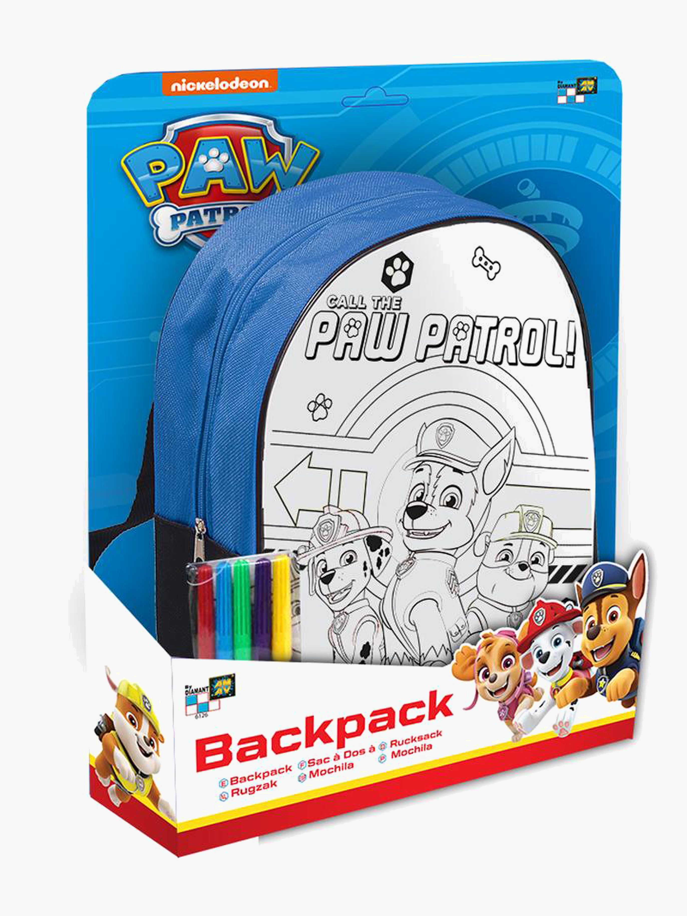 Paw Patrol DIY Ryggsäck med Pennor, Blå