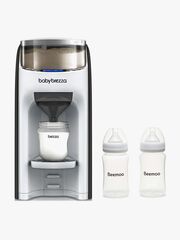 Baby Brezza Formula Pro Advanced Mjölkersättning- och Vällingmaskin inkl. Beemoo Care Bröstmjölksflaska 240 ml 2-Pack, White