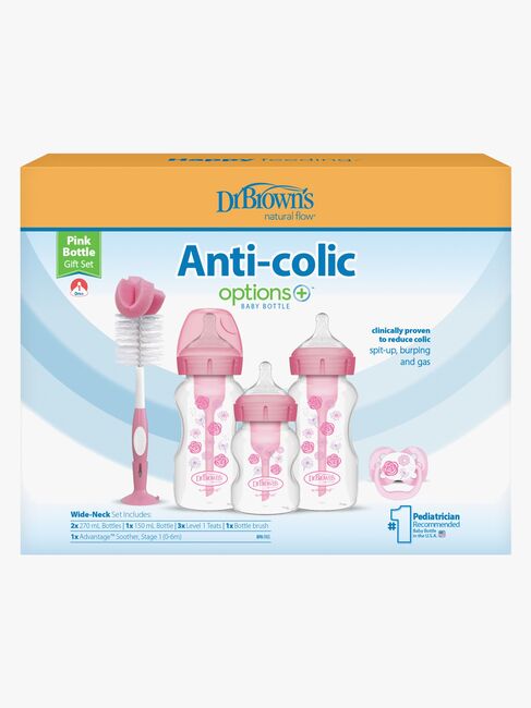 Dr. Brown's Wide Neck Options+ Gåvoset, Rosa