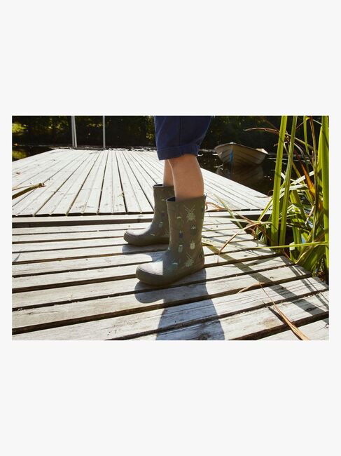 Viking Indie Print Gummistövlar, Khaki/Linen