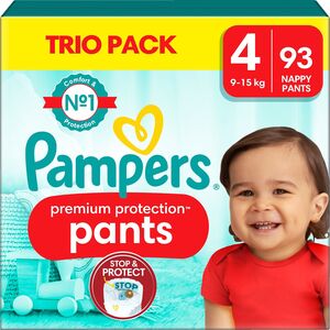 Pampers Premium Protection Pants Blöjor Stl 4 9–15 kg 93-pack