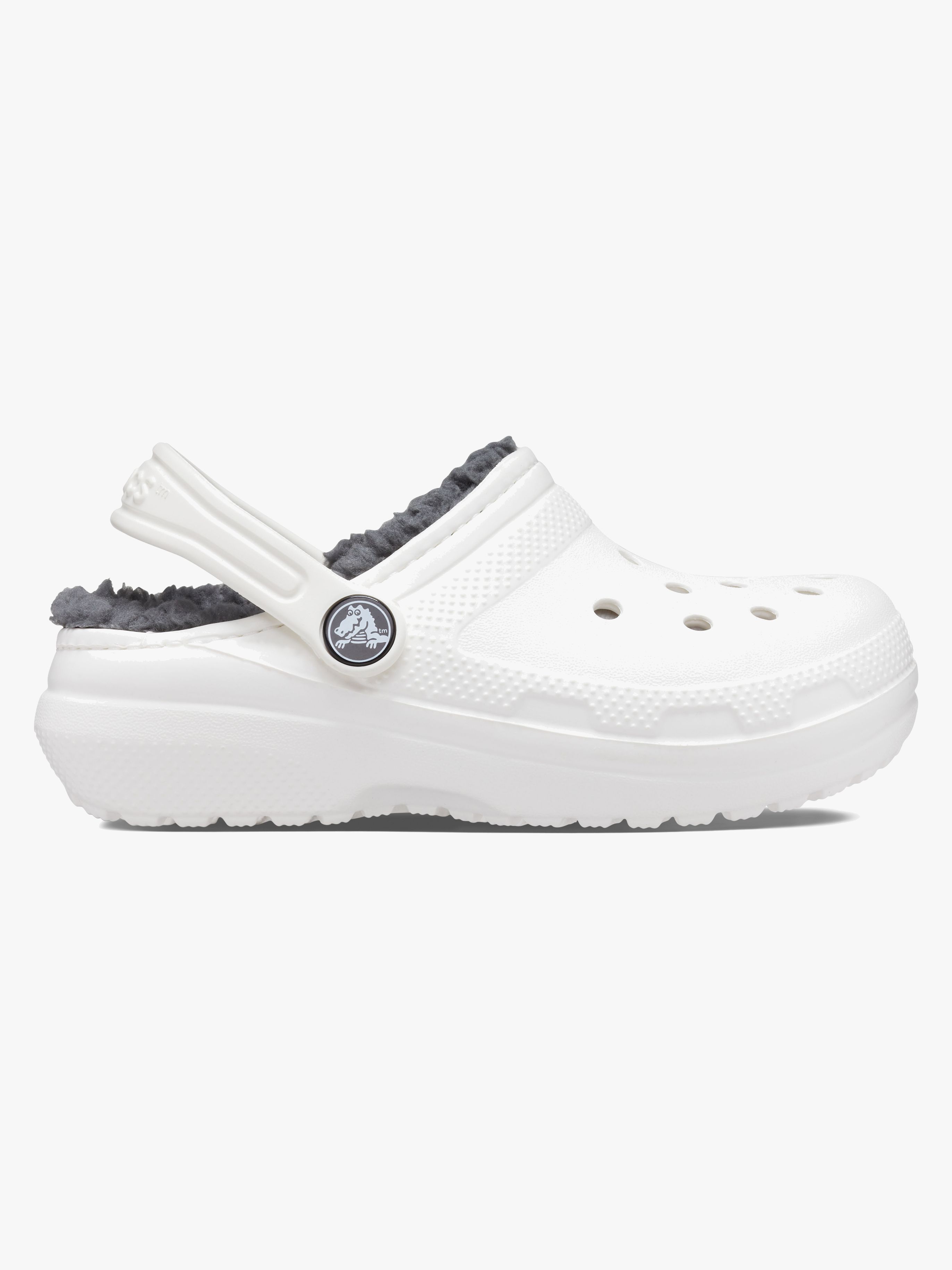 Crocs Classic Fodrade Tofflor, Vit/Grå, 27-28
