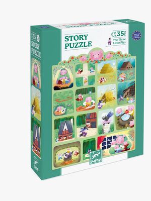 Djeco Pussel Set Dom Tre Små Grisarna 35 Bitar