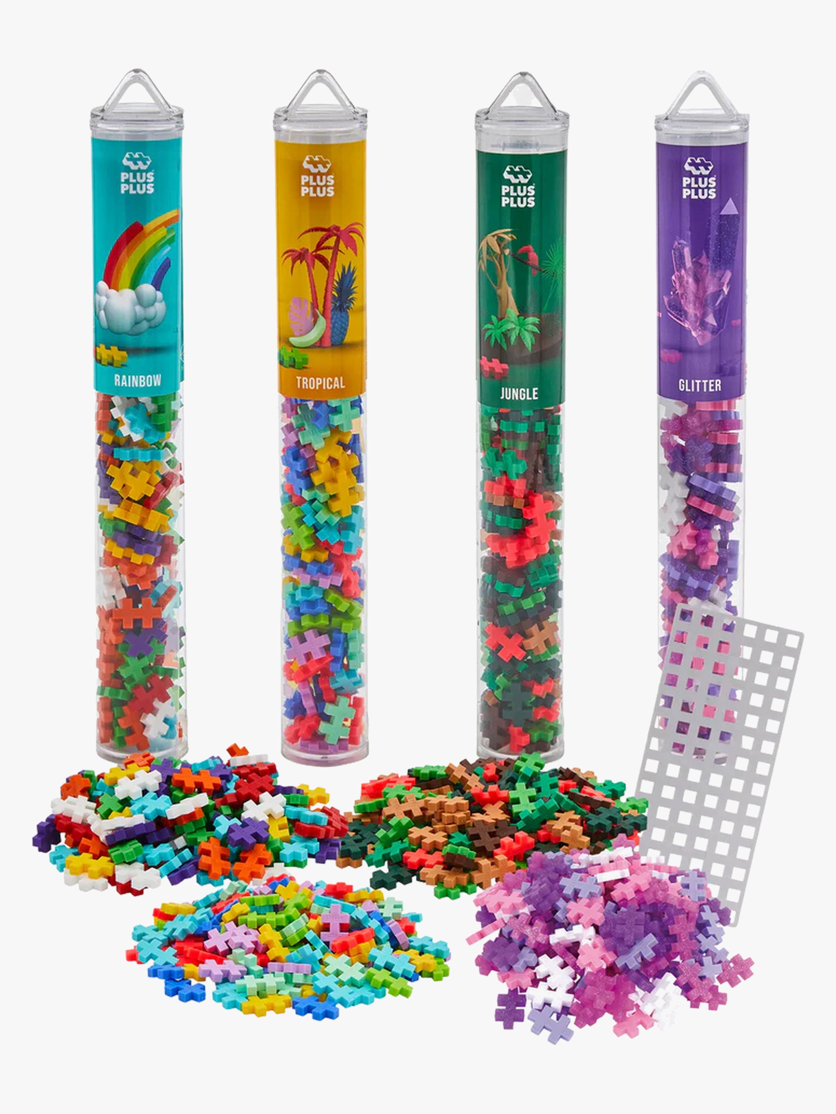 Plus-Plus Byggset med Basplatta &  Tub New Mix, 4x100 Delar