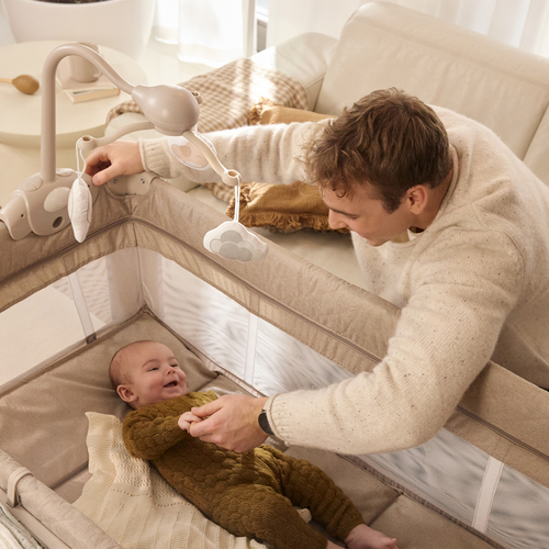 Kinderkraft LEODY UP Resesäng med Tillbehör, Beige