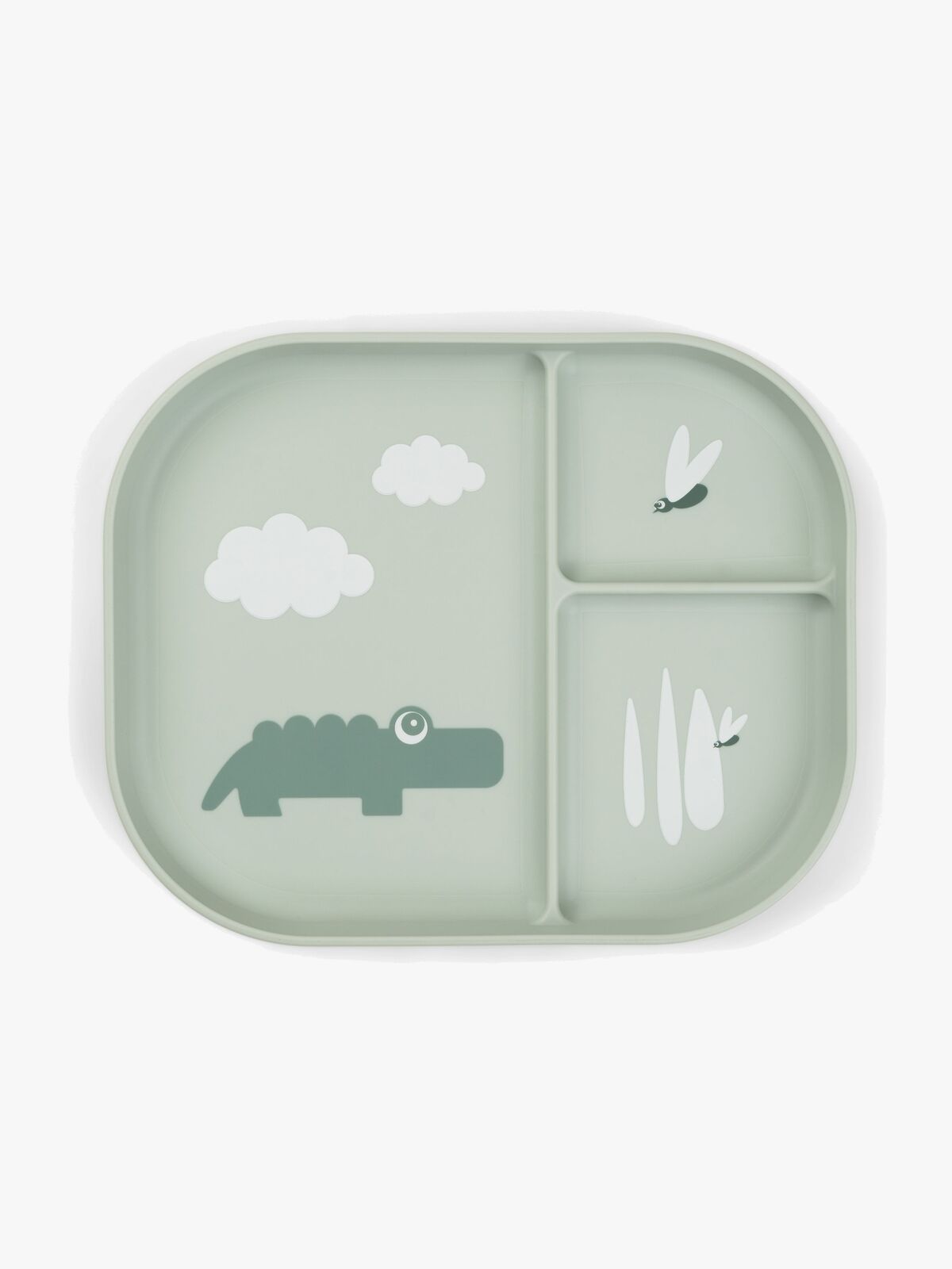 Done By Deer Foodie Delad Tallrik Croco, Grön