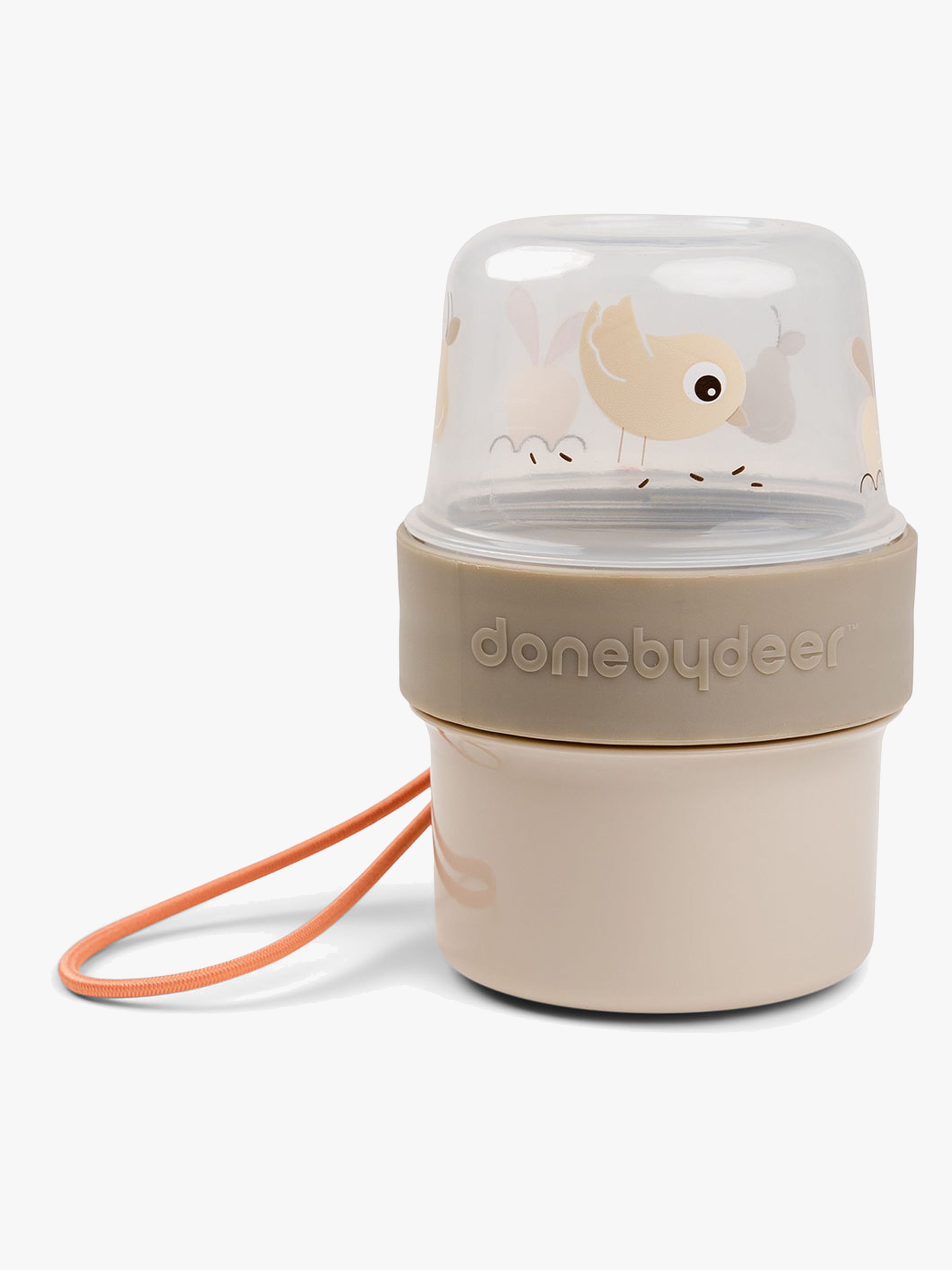 Done By Deer Birdee To Go Two-Way Snacksbehållare, Sand